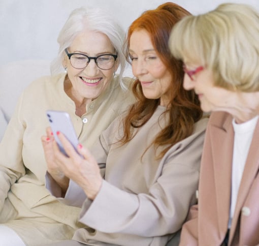 Woman in video call